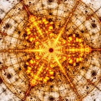 Fiery futuristic detector in particle collider, computer generated abstract background, 3D rendering