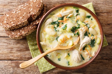 Chicken and Dumplings with mushrooms are a traditional winter solstice food.