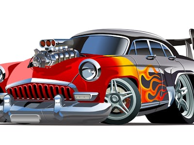 Cartoon retro hot rod isolated on white background. Available EPS-10 vector format separated by grou...