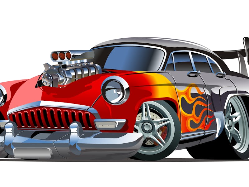 Cartoon retro hot rod isolated on white background. Available EPS-10 vector format separated by grou...