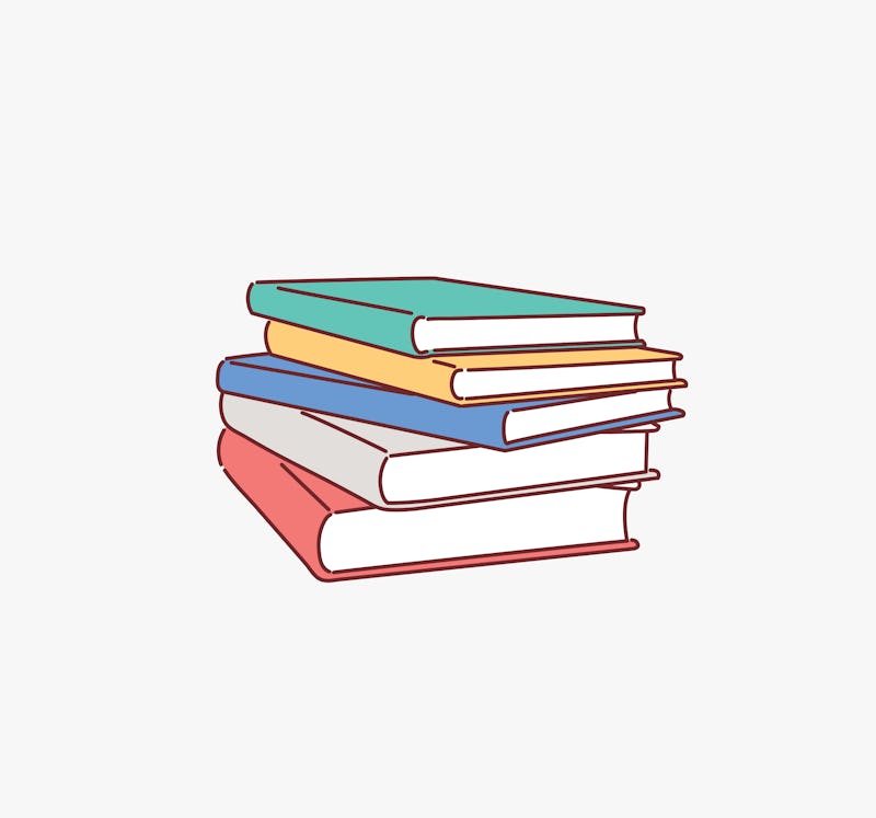 Stack of  books isolated on white. Hand drawn style vector design illustrations.