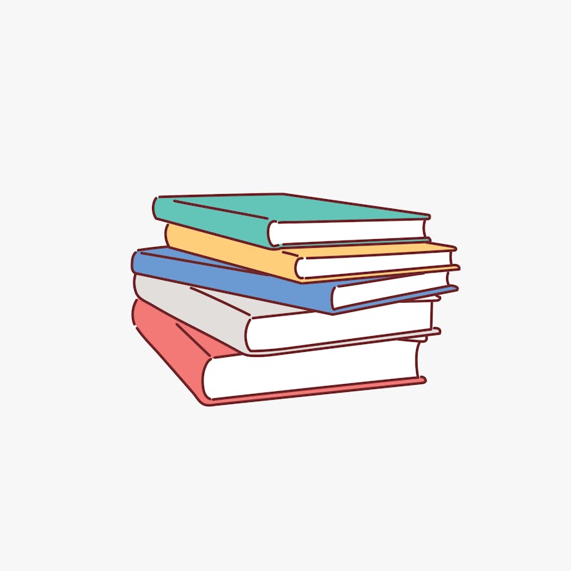 Stack of  books isolated on white. Hand drawn style vector design illustrations.