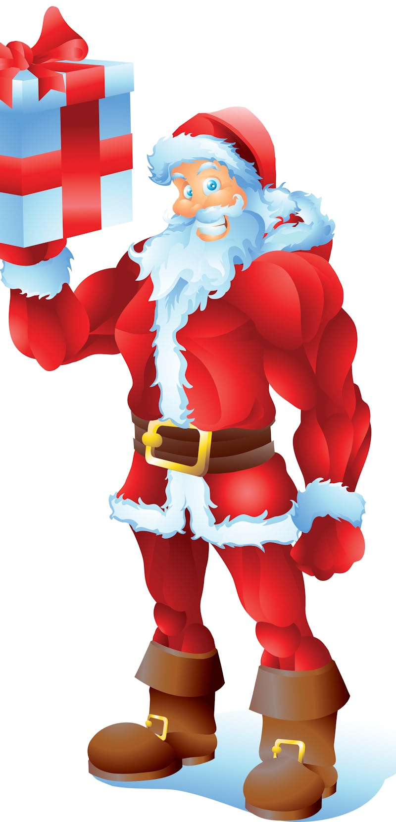 Buff Santa with present