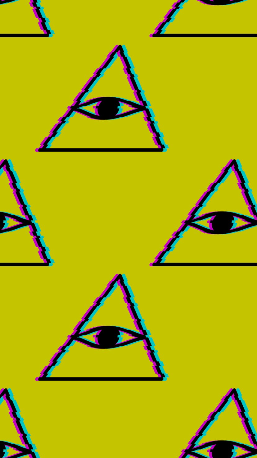 Ancient mystic egyptian symbol. Vector isolated editable black icon. Conspiracy theory. Egyptian pag...