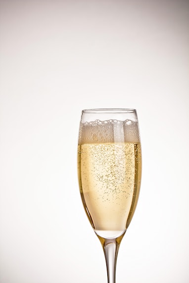 A glass of champagne