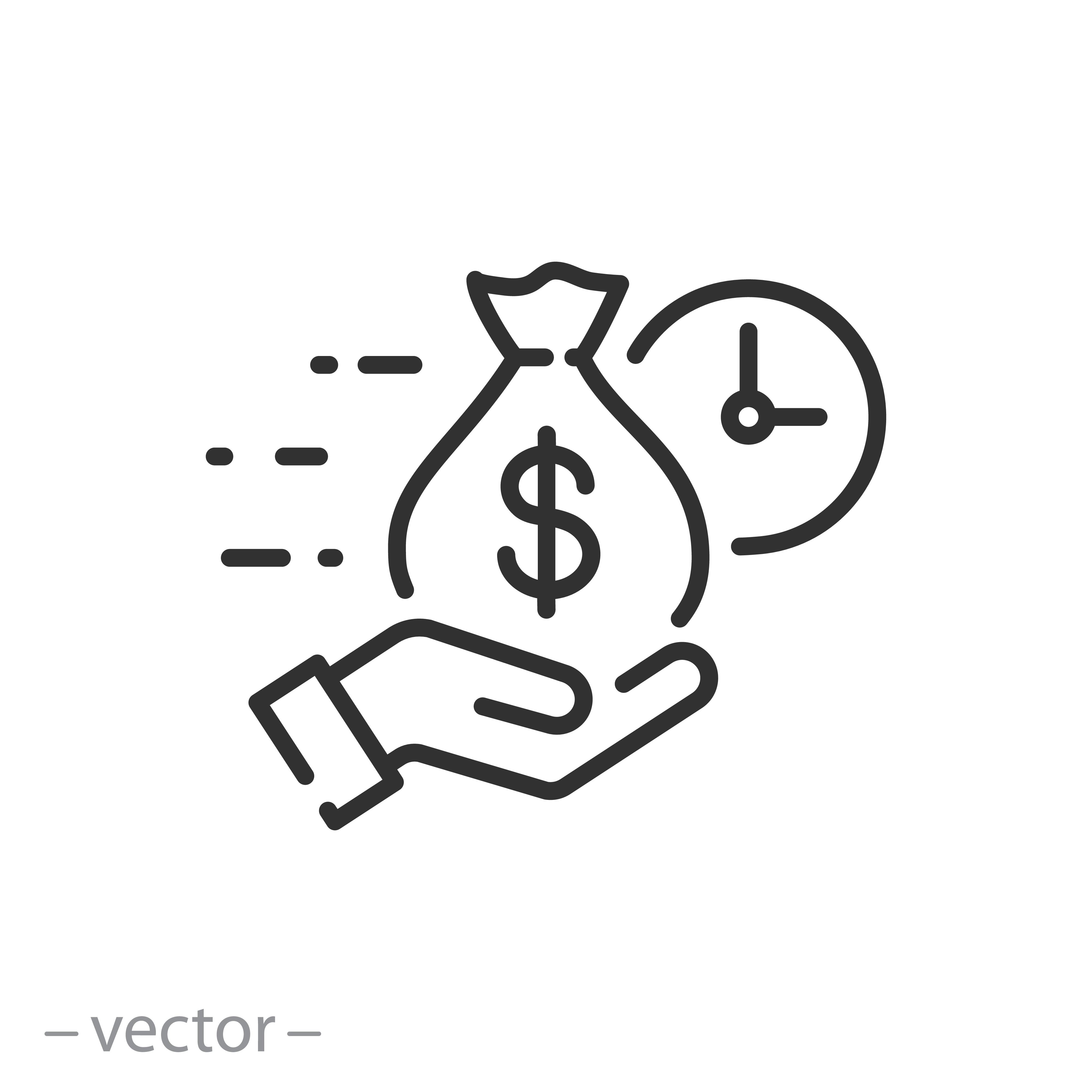 easy instant credit, loan payment, fast money icon, finance thin line symbol for web and mobile phon...