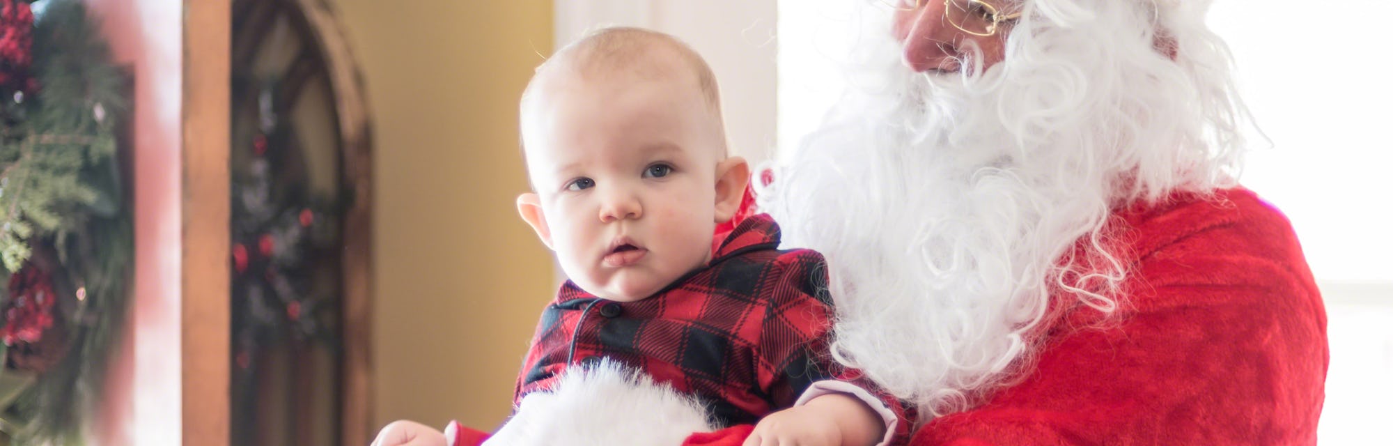 Santa visits on baby's first Christmas