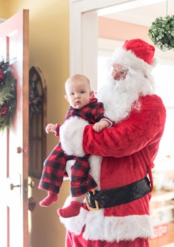 Santa visits on baby's first Christmas