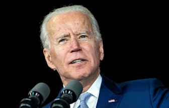 Former Vice President and Democratic presidential candidate Joe Biden speaks during a campaign rally...