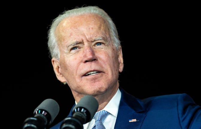 Former Vice President and Democratic presidential candidate Joe Biden speaks during a campaign rally...