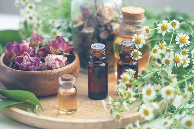 Vaginal steaming uses a mixture of fragrant herbs.