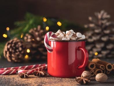 These holiday mugs for 2021 include festive options with red, green, and white colors.