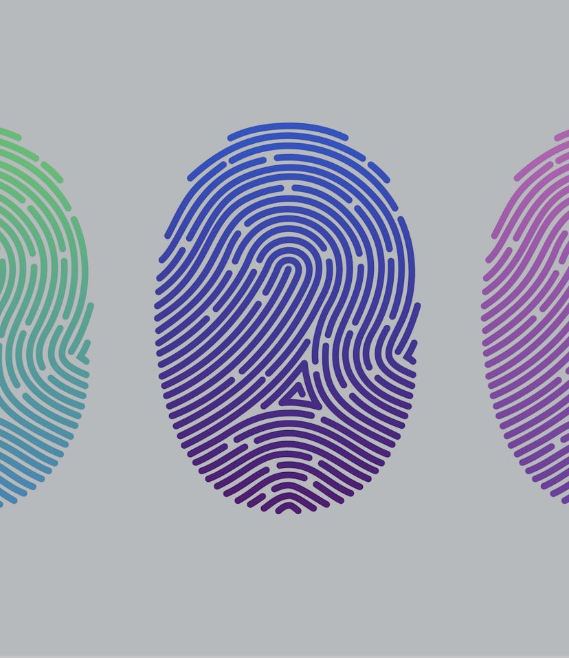 Fingerprints. Cyber security concept. Digital security authentication concept. Biometric authorizati...