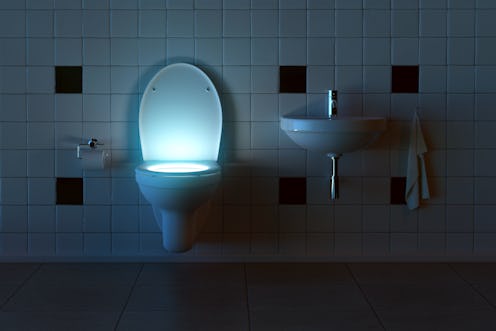 Mysterious Toilet lights from inside (3D Rendering)