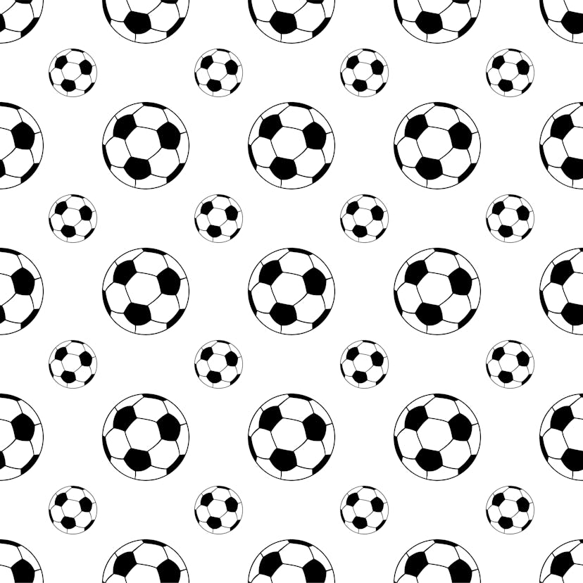 Seamless patterns from a soccer ball. Black and white. Vector illustration.