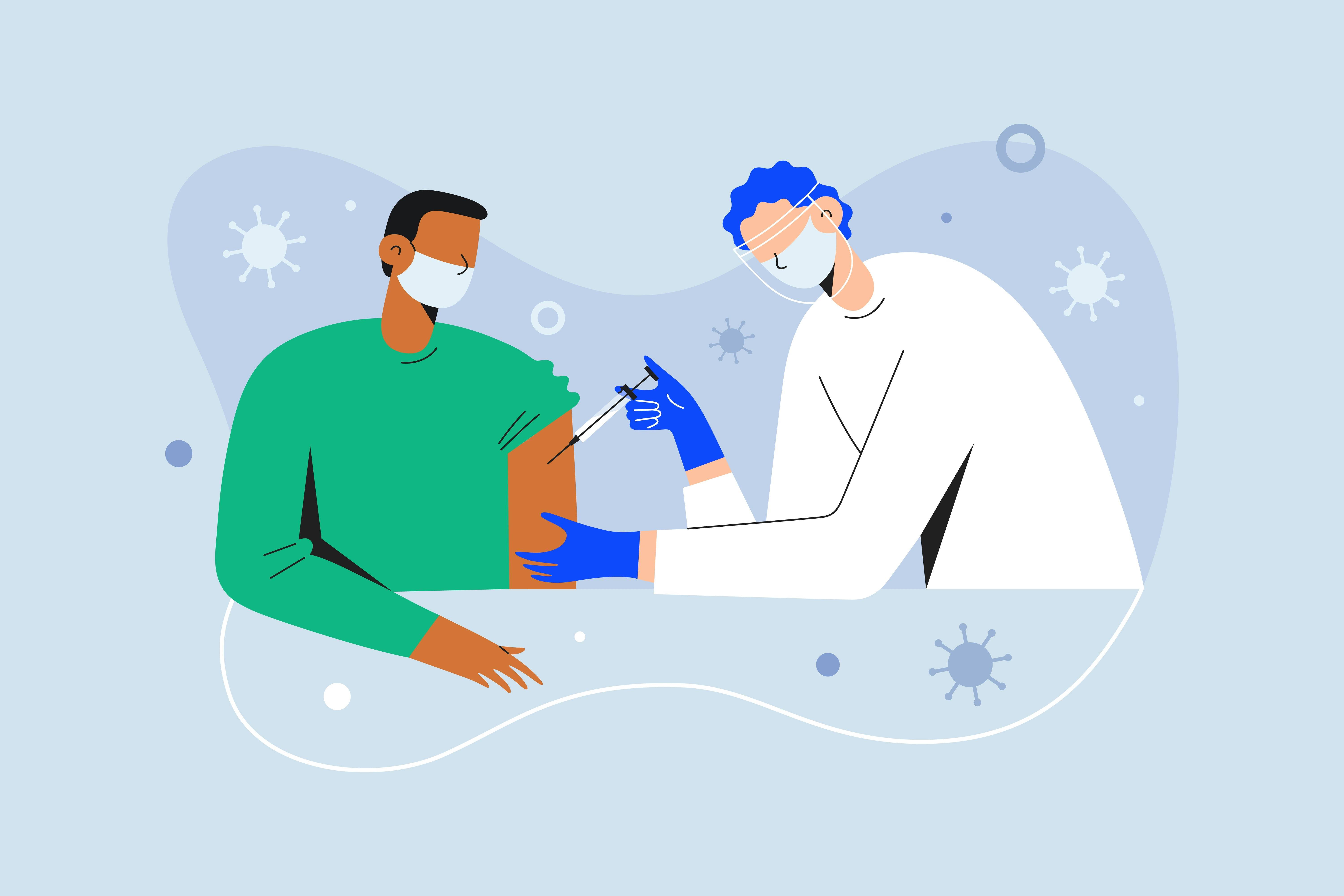 Coronavirus vaccination illustration