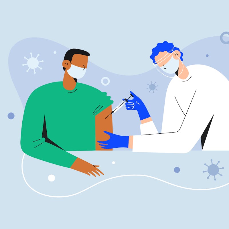 Coronavirus vaccination illustration