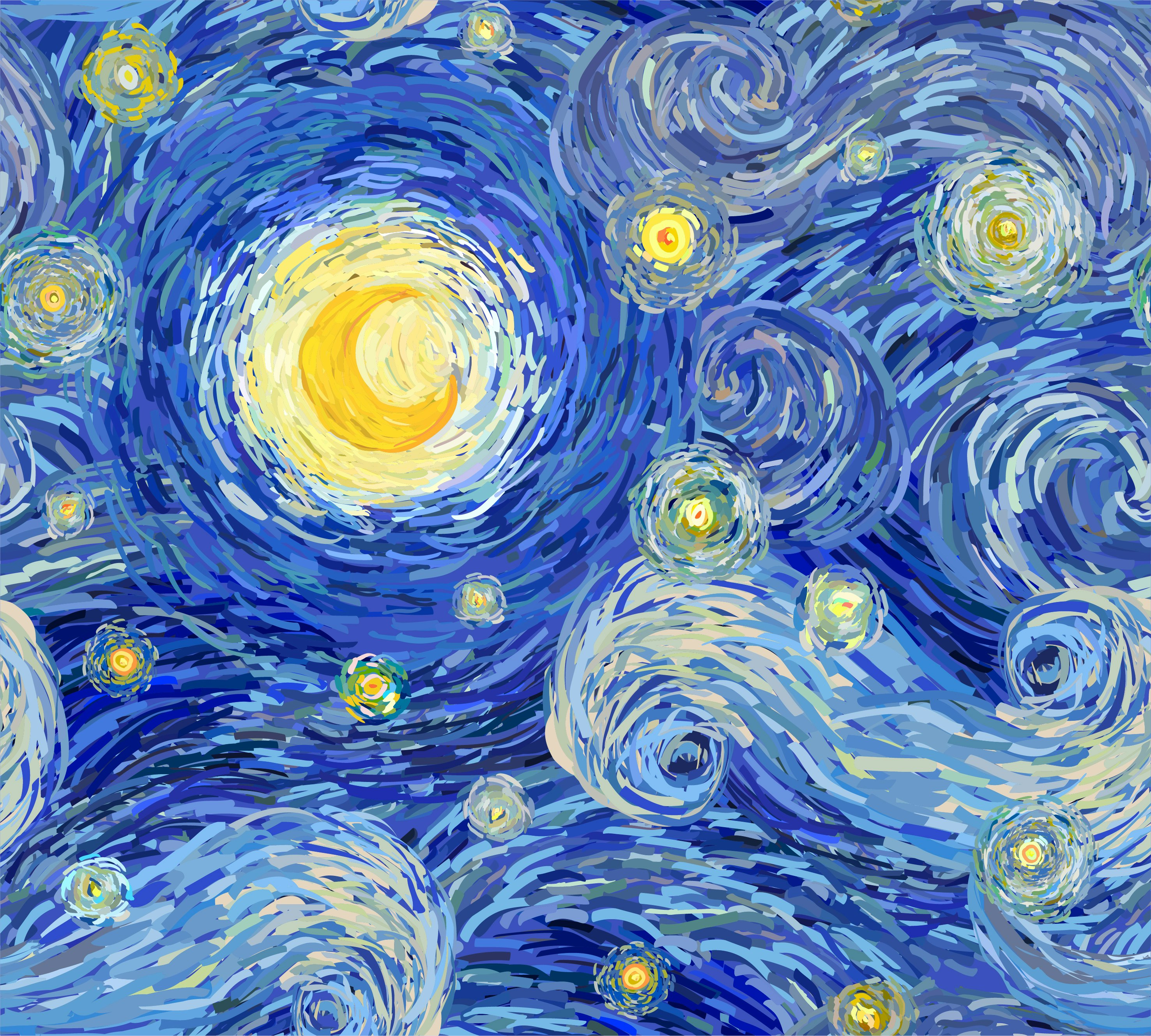 Ван Гог Звездная ночь стилизация