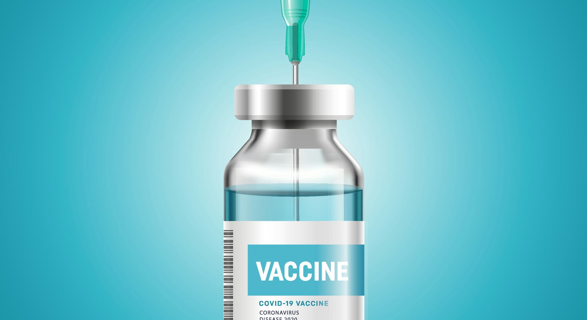 Creative design for Coronavirus vaccine vector background. Covid-19 corona virus vaccination with va...