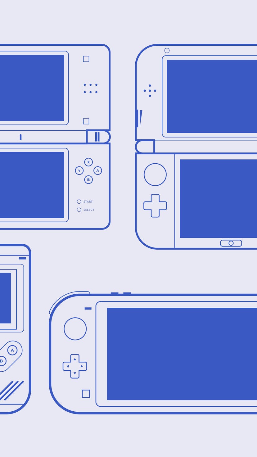 Mobile video console vector illustration.  Nintendo Switch. Android. How to hack Nintendo Switch. An...