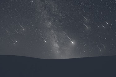 Beautiful meteor shower, photographed in a desert in China in 2019