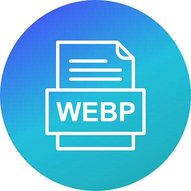 An icon of a document with a WebP logo.