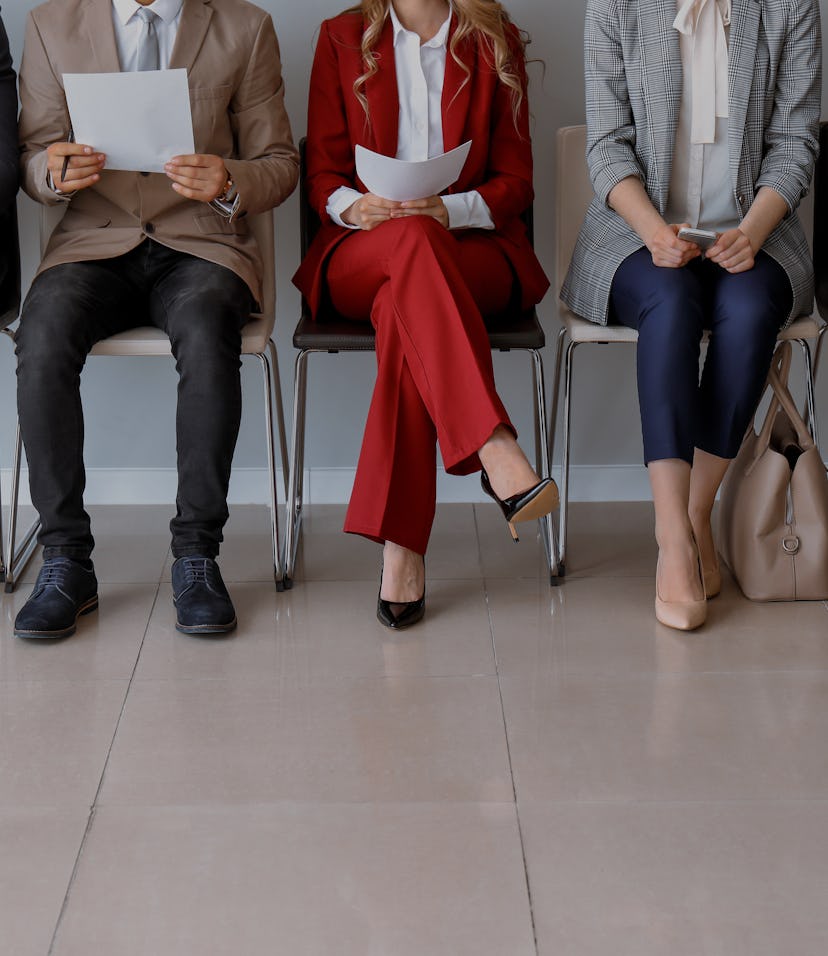 Young people waiting for job interview indoors