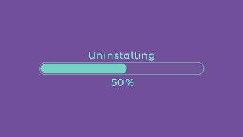 50% Futuristic Uninstalling Progress Bar on Black Background