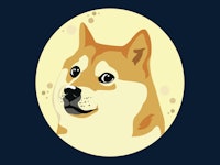 Dogecoin Doge Against Full Moon