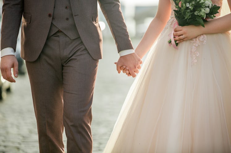 A bride and the person she's going to marry.