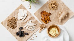 A collection of natural raw herbal ingredients as part of an herbal tonic formula used in Traditiona...