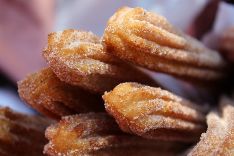 Churros close up in a mexican market
