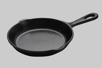Cast iron skillet, Empty cast iron pan with handled isolated on white background with clipping path,...