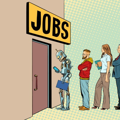 competition of people and robots for jobs. technological revolution. Unemployment in the digital wor...