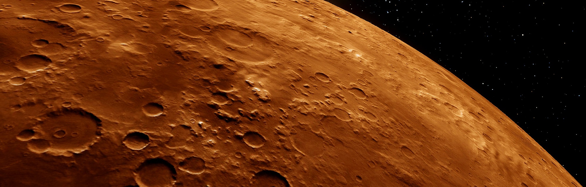 planet Mars, red planet Mars, Mars in the solar system 3d render