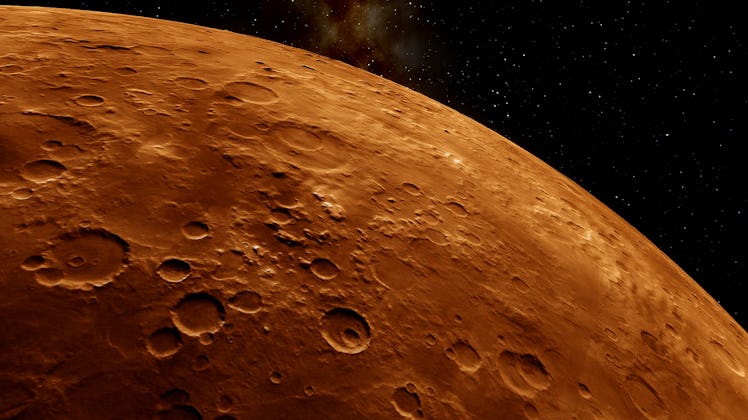 planet Mars, red planet Mars, Mars in the solar system 3d render