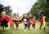 Little kids at a Halloween party, in an article about halloween games for kids