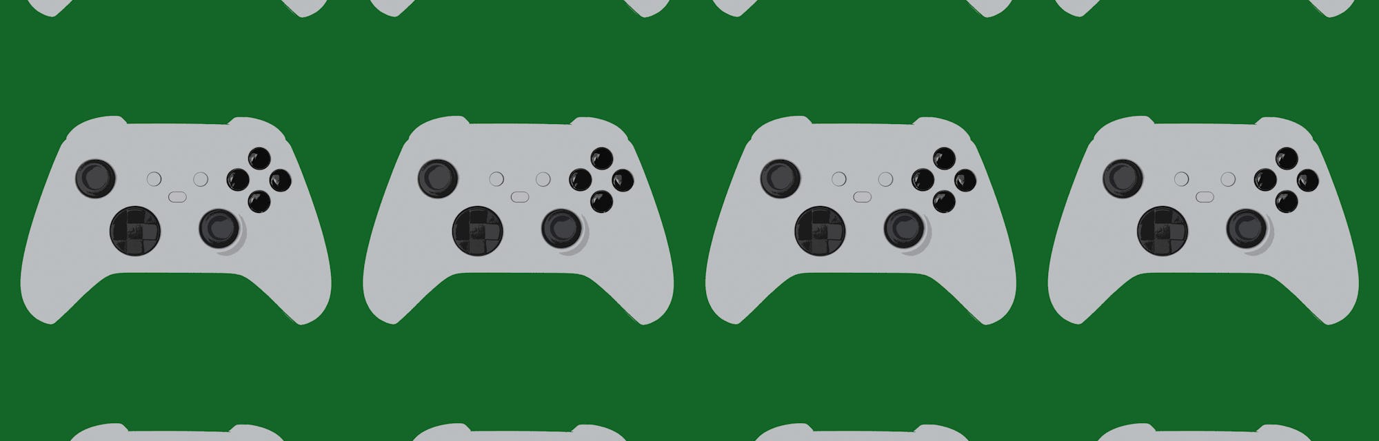 Game controller illustration on green background