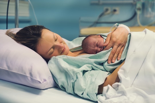 mother and newborn in hospital 