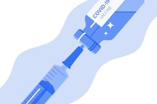 Medical disposable syringe icon with needle. Applicable for covid 19, coronavirus vaccine injection,...