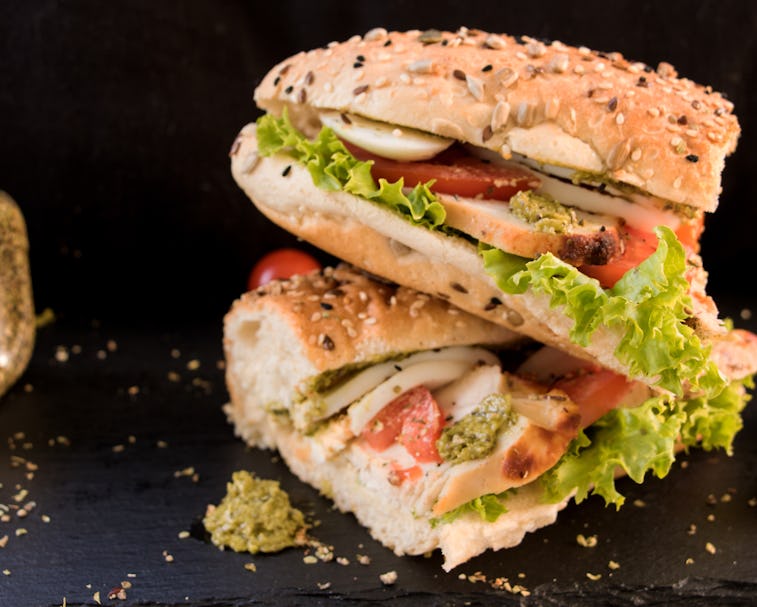 Baguette cut and stacked