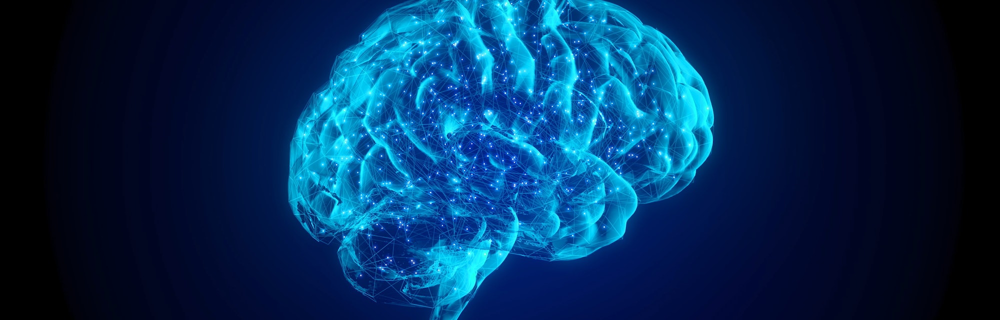 4k 3fps AI Brain Concept. Artificial Intelligence, neuronets. 360 rotating. futuristic hologram of b...