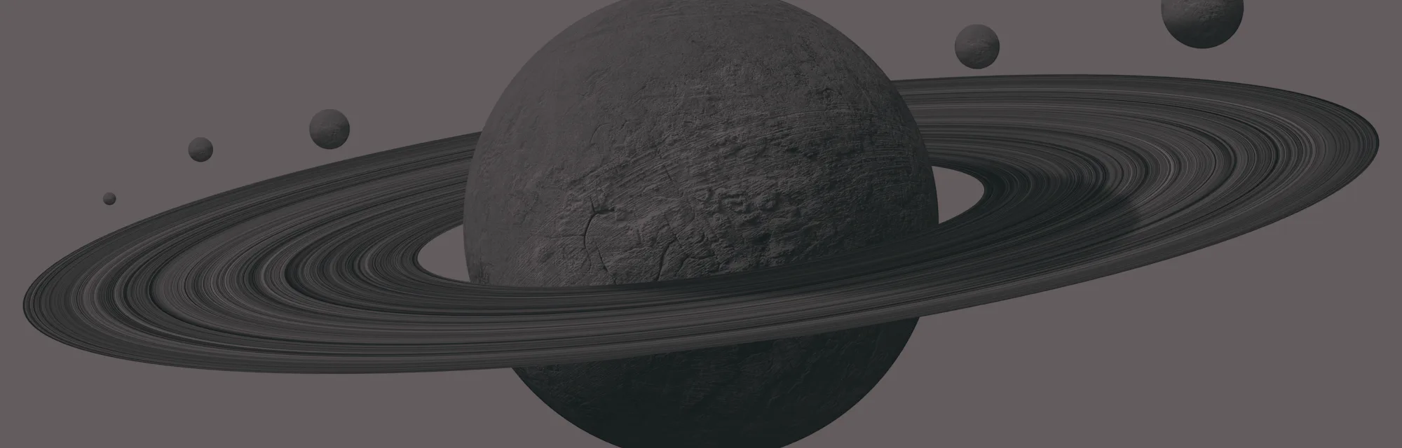 saturn planets in deep space with rings and moons surrounded. isolated with clipping path on white ...