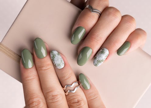 10 ways to wear the hottest manicure color: sage green nails.