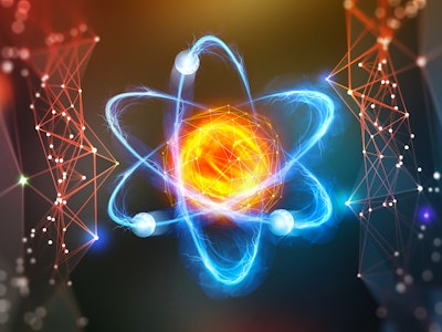 Atomic structure. Scientific breakthrough. Modern scientific research on nuclear fusion. Innovations...