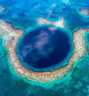 Blue Hole Aerial Shot, Belize