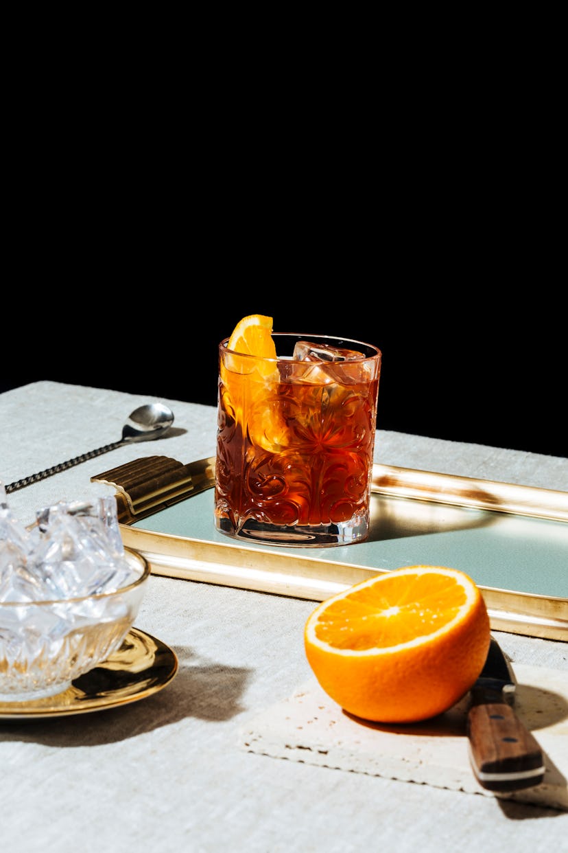 Negroni, an italian cocktail, an apéritif, first mixed in Florence, Italy, in 1919. Count Camillo Ne...