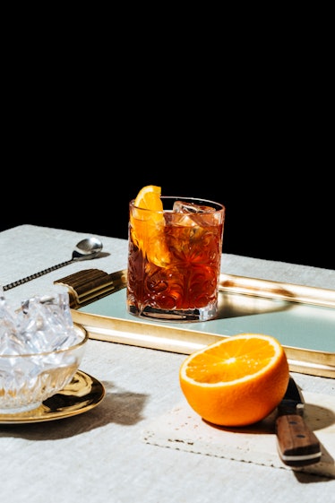 Negroni, an italian cocktail, an apéritif, first mixed in Florence, Italy, in 1919. Count Camillo Ne...