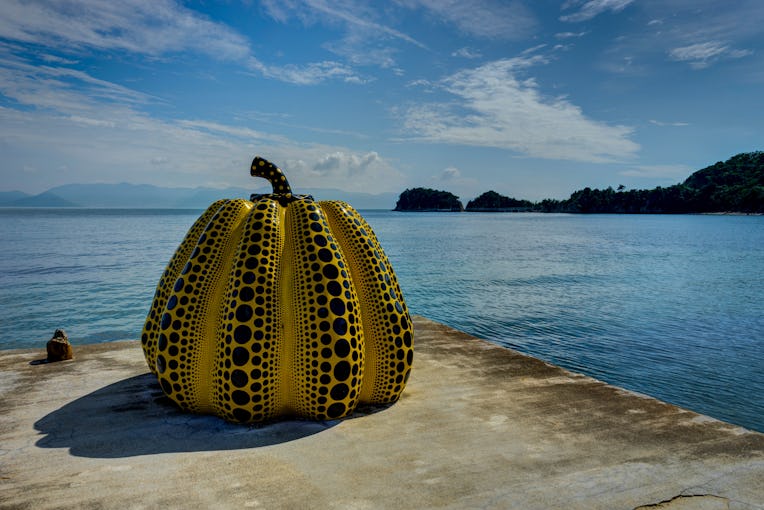 Naoshima Island Art Piece Museum Japan Yellow Pumpkin