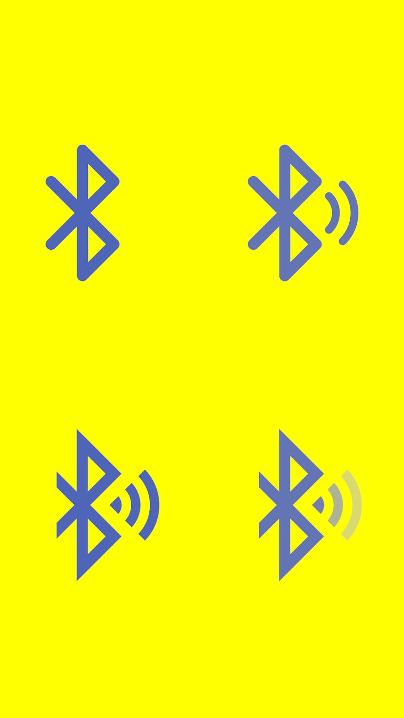 Bluetooth icon set, Vector isolated connection sign, wireless technology concept.